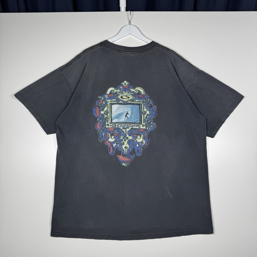 + Vintage 90s Gotcha Surf  Shirt 1998 - Men's XL - Black Faded Distressed